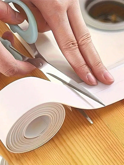 1Roll White Waterproof And Mildew-Proof Tape, Self-Adhesive Sealing Strip, Tape Caulk Strip, Caulk Sticker, Waterproof Caulking Sealing Tape, Waterproof Wall Sink Edge Gap Sticker, Cleaning Supplies