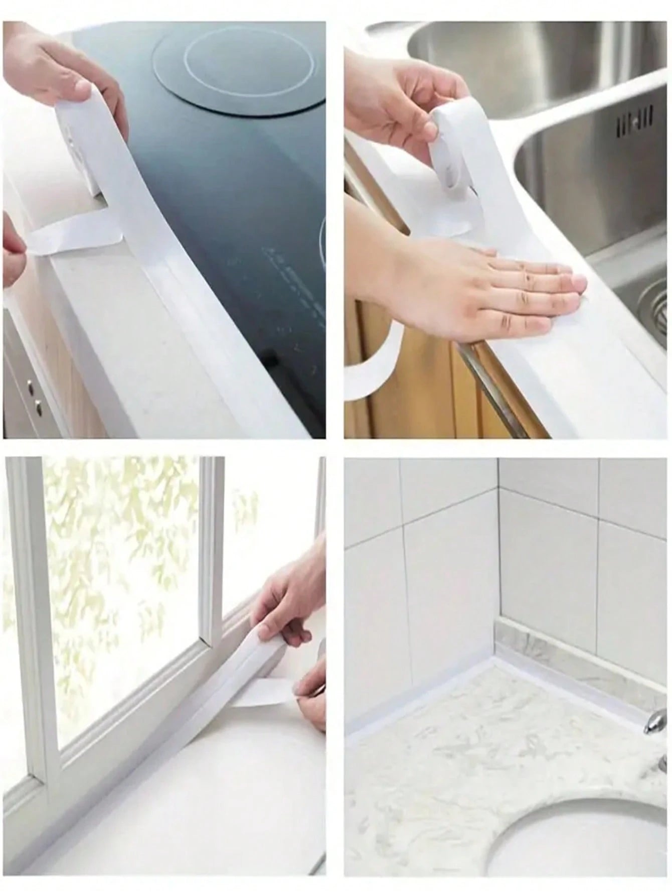 1Roll White Waterproof And Mildew-Proof Tape, Self-Adhesive Sealing Strip, Tape Caulk Strip, Caulk Sticker, Waterproof Caulking Sealing Tape, Waterproof Wall Sink Edge Gap Sticker, Cleaning Supplies
