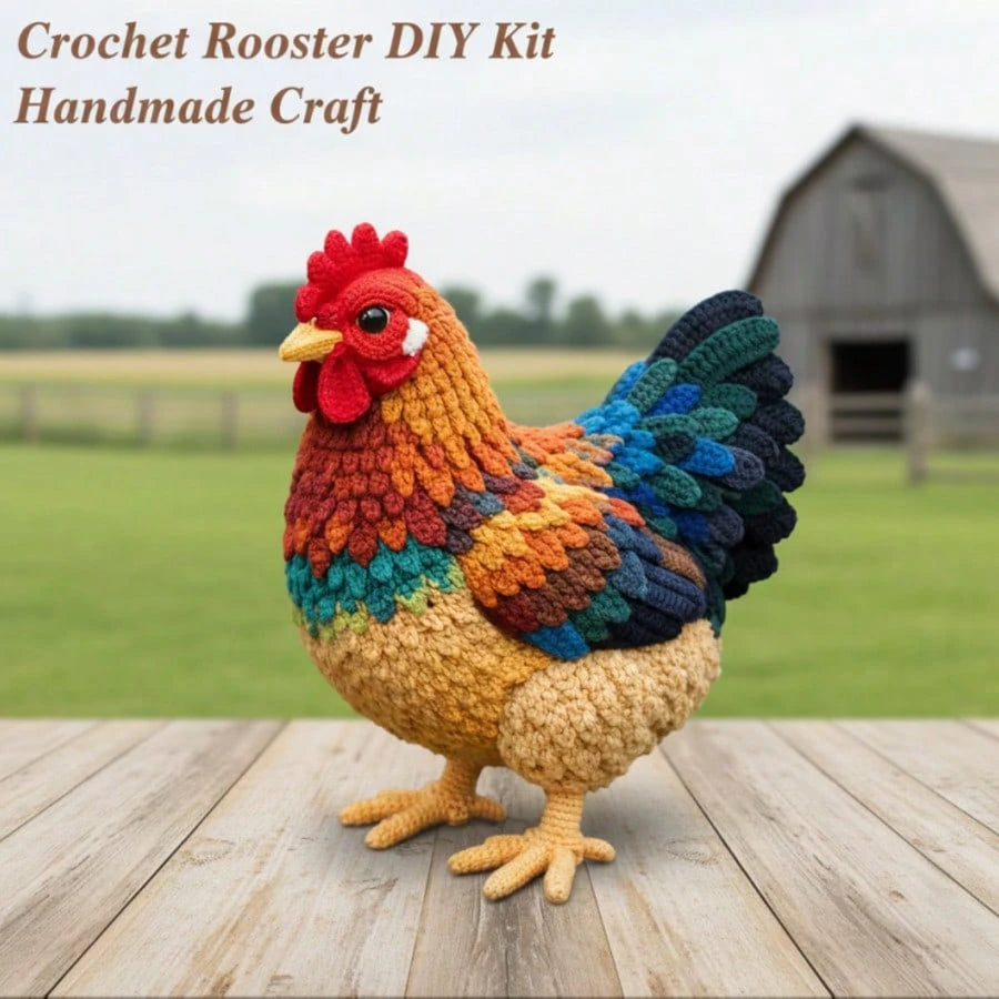 1Set Animal Crochet Kit For Beginners, Beginner Crochet Kit For Adults With Step-By-Step Text Tutorials, Chicken DIY Crafts For Adults, Birthday Easter Day And Spring Gifts, Cute Funny Farmhouse Home