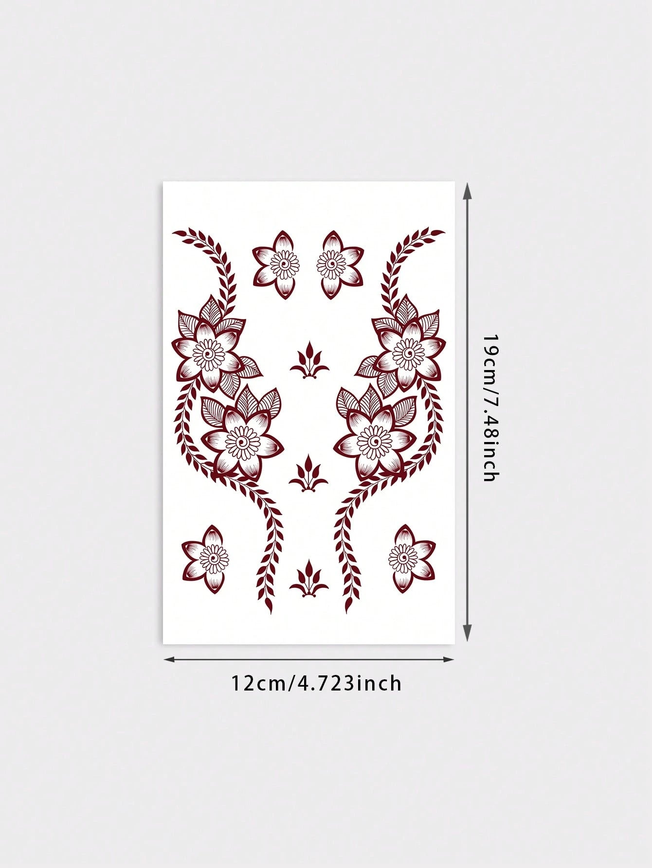 1sheet Henna Long Lasting Waterproof Palm Finger Split Floral Tattoo Sticker, Bohemian Fake Tattoo, Body Art Decal For Hand & Wedding Vacation Portrait Shooting Temporary Tattoo