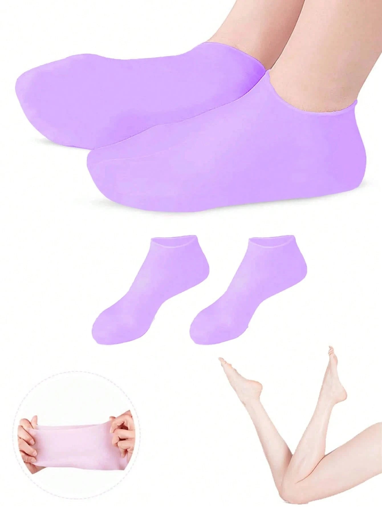 2/1 Pair Silicone Moisturizing Foot Socks, Effective Foot Care, Prevent Cracked Heels, Remove Dead Skin, Elastic Foot Socks, All-Day Moisture Locking, Prevent Dryness, Odorless, Easy To Wear And Remov