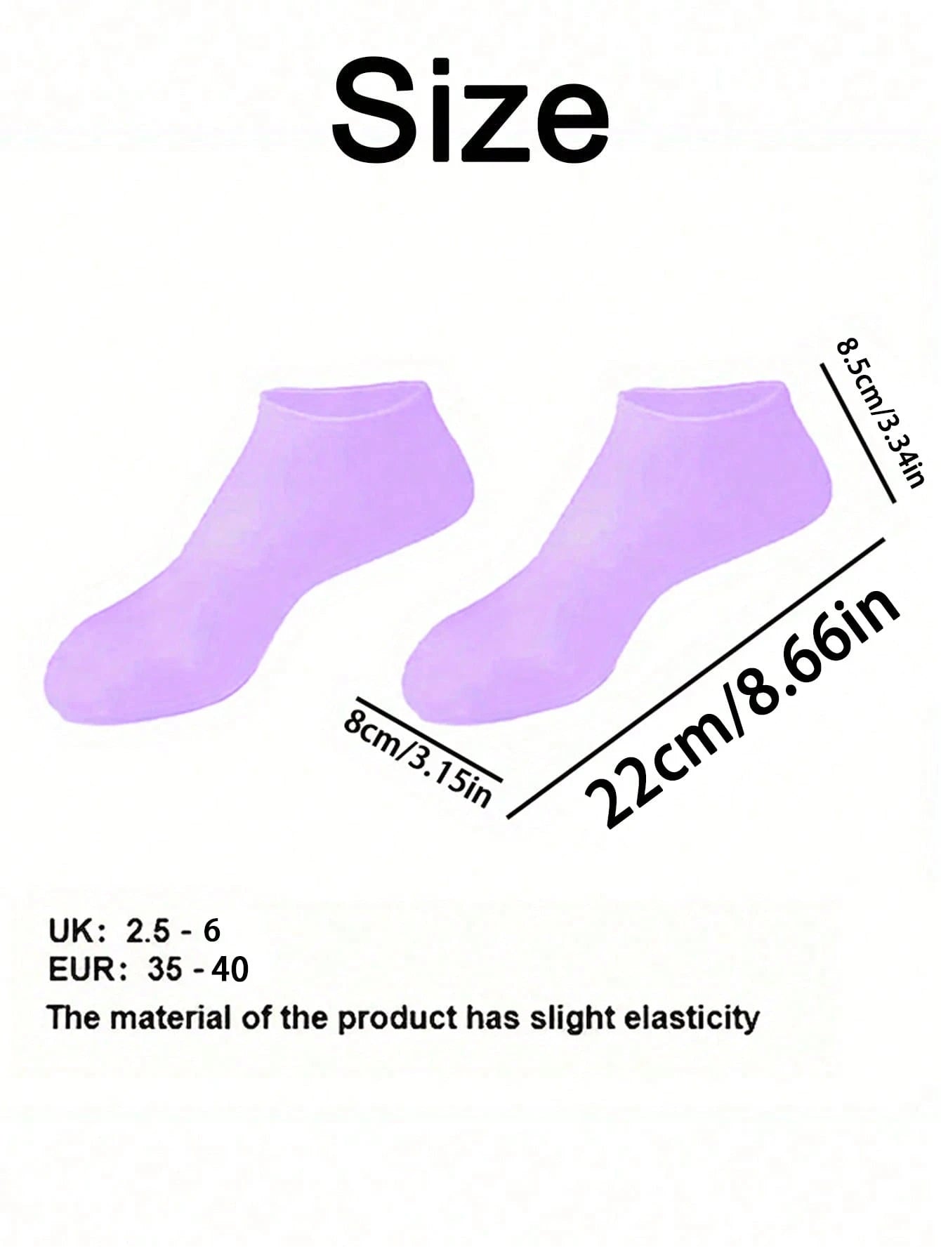 2/1 Pair Silicone Moisturizing Foot Socks, Effective Foot Care, Prevent Cracked Heels, Remove Dead Skin, Elastic Foot Socks, All-Day Moisture Locking, Prevent Dryness, Odorless, Easy To Wear And Remov