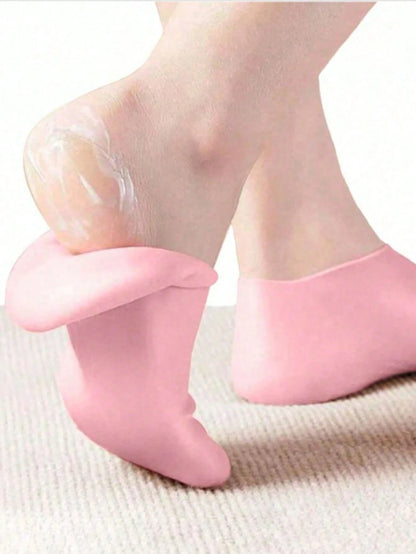 2/1 Pair Silicone Moisturizing Foot Socks, Effective Foot Care, Prevent Cracked Heels, Remove Dead Skin, Elastic Foot Socks, All-Day Moisture Locking, Prevent Dryness, Odorless, Easy To Wear And Remov