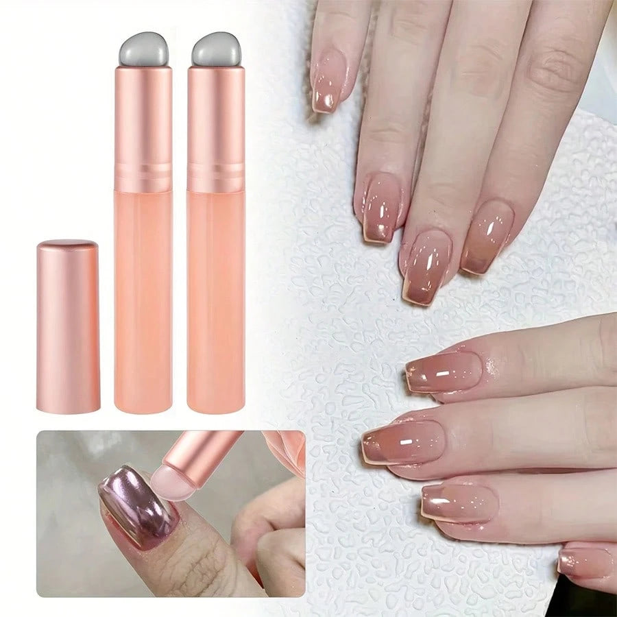 2/1pc Silicone Nail Art Brush, Reusable Nail Applicator, Nail Art Tool, Gradient Nail Brush, Suitable For Gel Nails, Nails And French Manicure