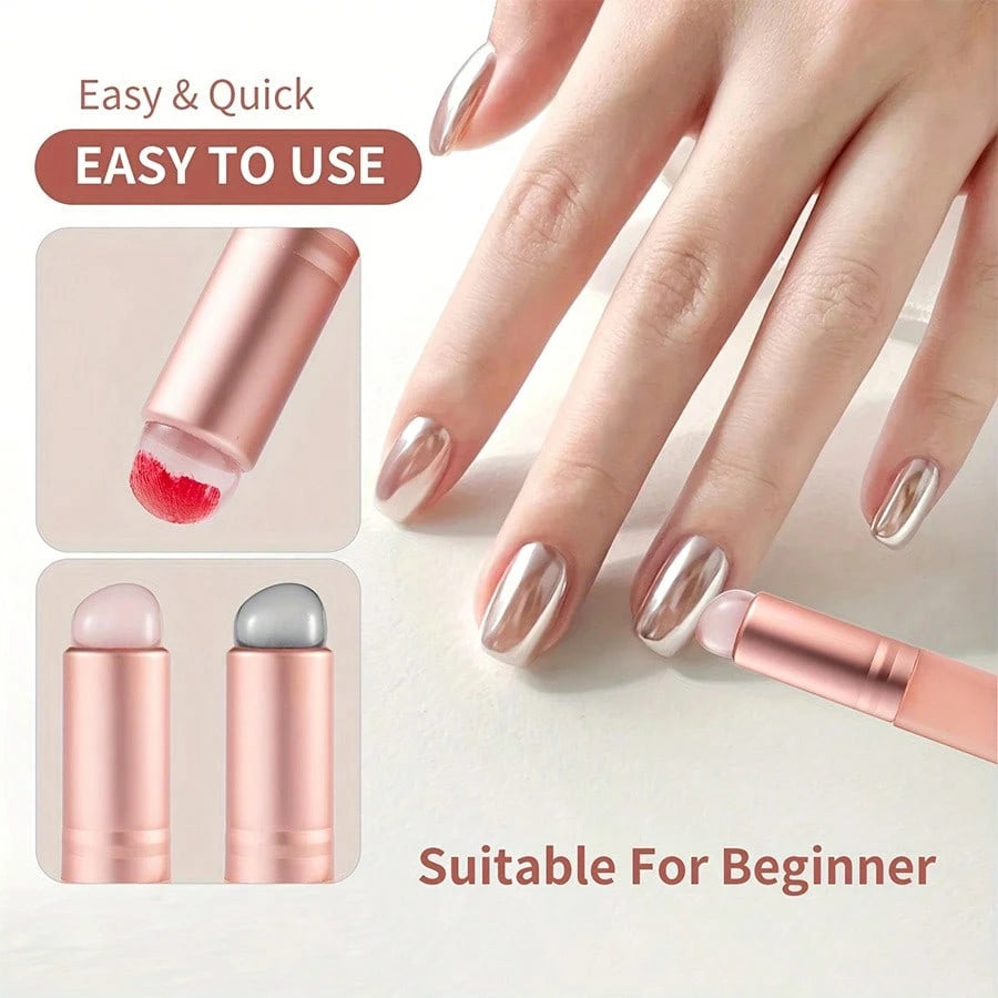 2/1pc Silicone Nail Art Brush, Reusable Nail Applicator, Nail Art Tool, Gradient Nail Brush, Suitable For Gel Nails, Nails And French Manicure