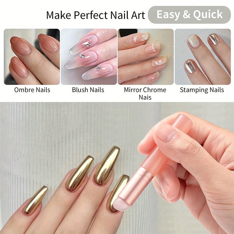 2/1pc Silicone Nail Art Brush, Reusable Nail Applicator, Nail Art Tool, Gradient Nail Brush, Suitable For Gel Nails, Nails And French Manicure