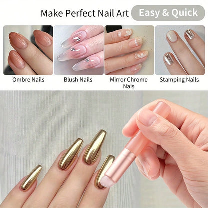 2/1pc Silicone Nail Art Brush, Reusable Nail Applicator, Nail Art Tool, Gradient Nail Brush, Suitable For Gel Nails, Nails And French Manicure