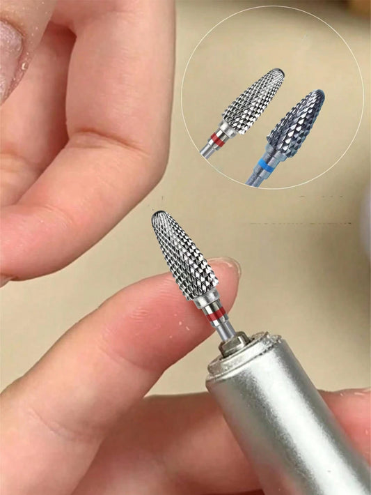 2/1pc Tungsten Carbide Safety Nail Drill Bits, Professional Cone-Shaped Nail Drill Bits, Suitable For Manicure, Pedicure, Trimming, Polishing And Nail Care