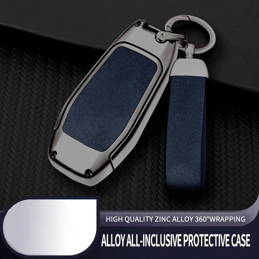 2/3/4/5 Buttons Alloy Key Case Cover With Key Holder For Ford Fusion, Mustang, F150, Edge, Explorer, For MKZ, MKC, MKX Transparent Film Protective Cover
