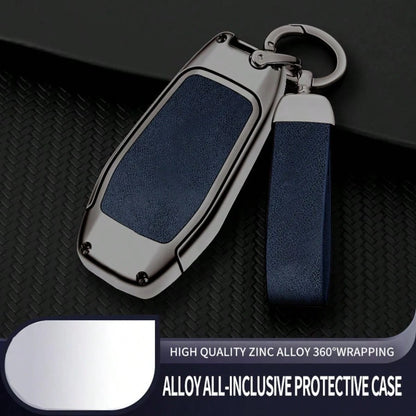 2/3/4/5 Buttons Alloy Key Case Cover With Key Holder For Ford Fusion, Mustang, F150, Edge, Explorer, For MKZ, MKC, MKX Transparent Film Protective Cover