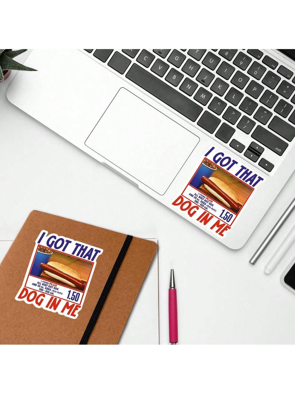 2/3/5inch Available Size I Got That Dog In Me Sticker Funny Hot Dog Combo Meme Sticker For Laptop, Phone, Toolbox, Car High Quality Vinyl Decal