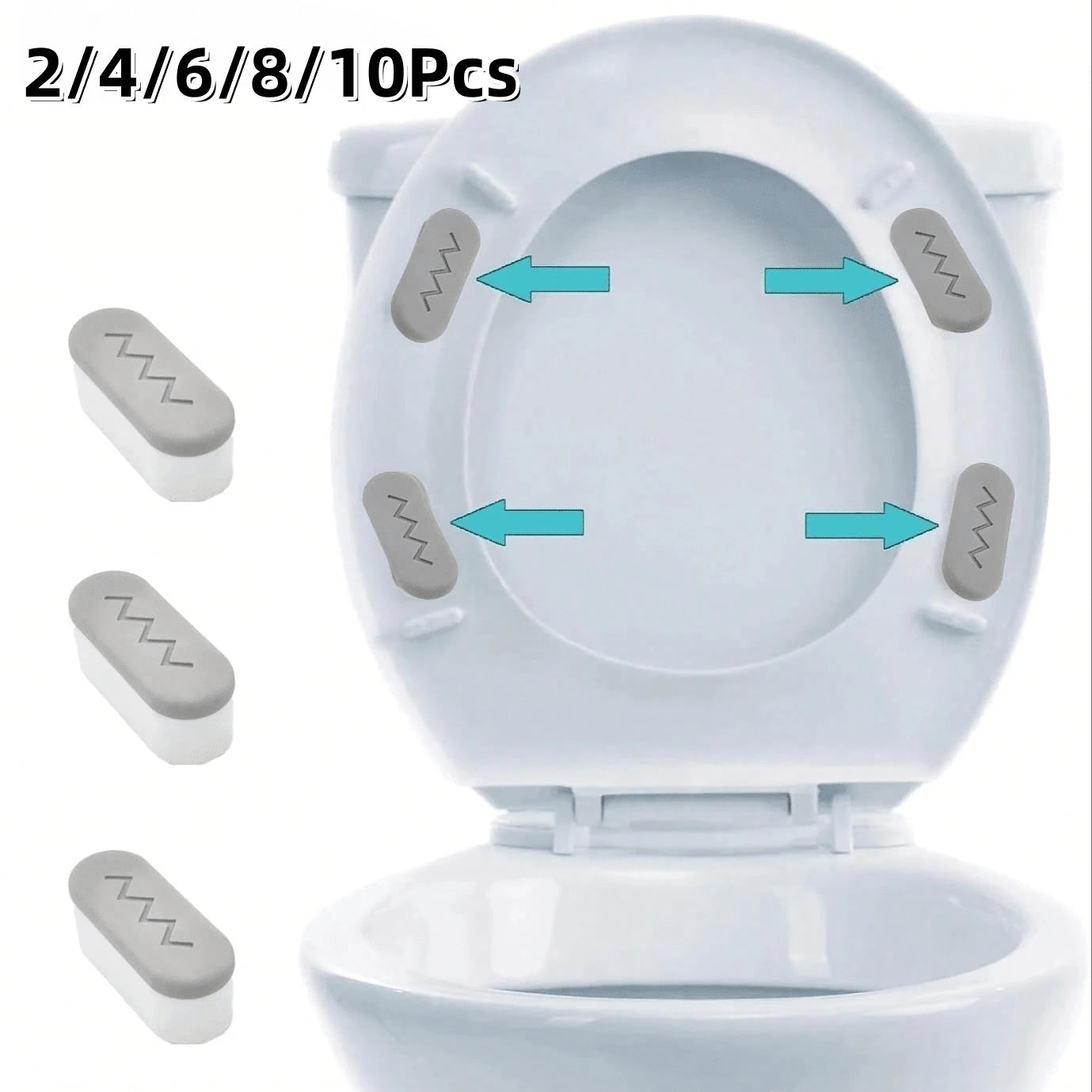 2/4/6/8/10Pcs Toilet Seat Cushion Edge Guards, With Strong Cushioning And Adhesive Function, Suitable For Toilet Accessory Installation, Making Your Toilet Seat More Stable And Comfortable