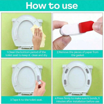 2/4/6/8/10Pcs Toilet Seat Cushion Edge Guards, With Strong Cushioning And Adhesive Function, Suitable For Toilet Accessory Installation, Making Your Toilet Seat More Stable And Comfortable