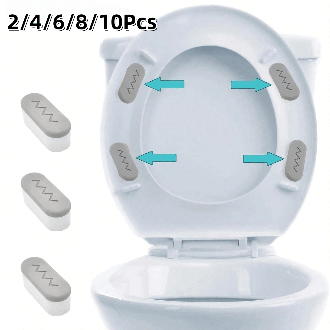 2/4/6/8/10Pcs Toilet Seat Cushion Edge Guards, With Strong Cushioning And Adhesive Function, Suitable For Toilet Accessory Installation, Making Your Toilet Seat More Stable And Comfortable
