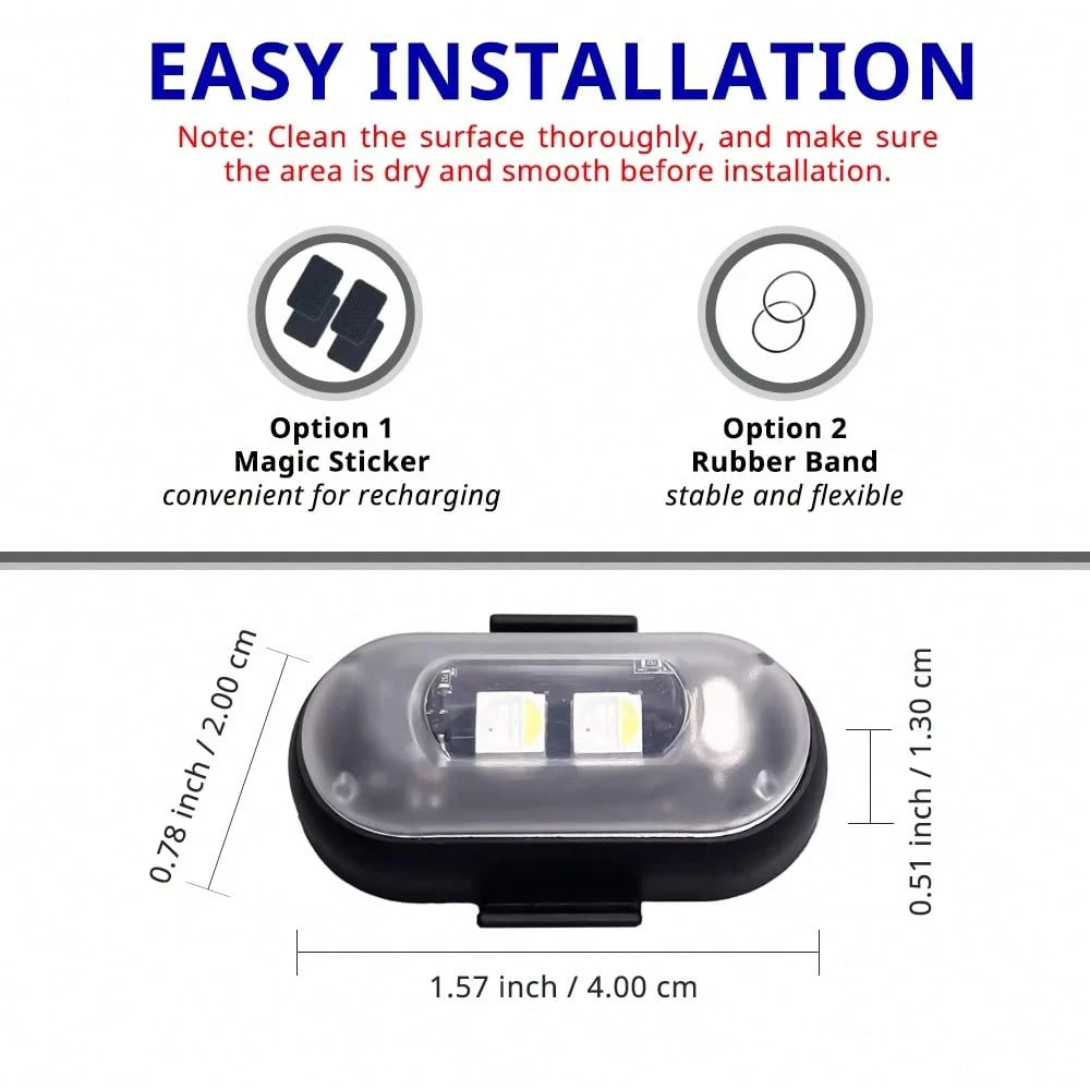 2/4/6/8wireless LED Lights With Remote Control, 8-Color USB Charging High Brightness LED Lights, Mini Cycling Lights, Suitable For Cars, Drones, Motorcycles, And Bicycles