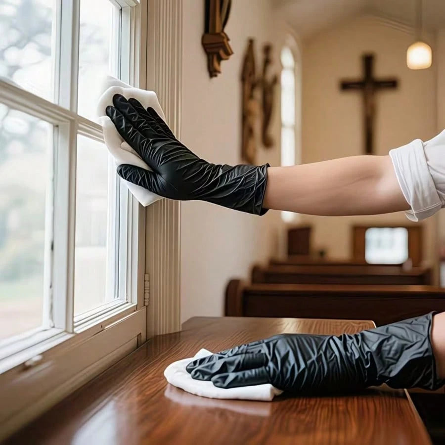 2/50/100pcs Black Composite Nitrile Gloves- Disposable Gloves, Suitable For Kitchen, Dishwashing And Home Cleaning, Reversible, Latex-Free Formula, Suitable For Indoor And Outdoor Use, Kitchen Cleani