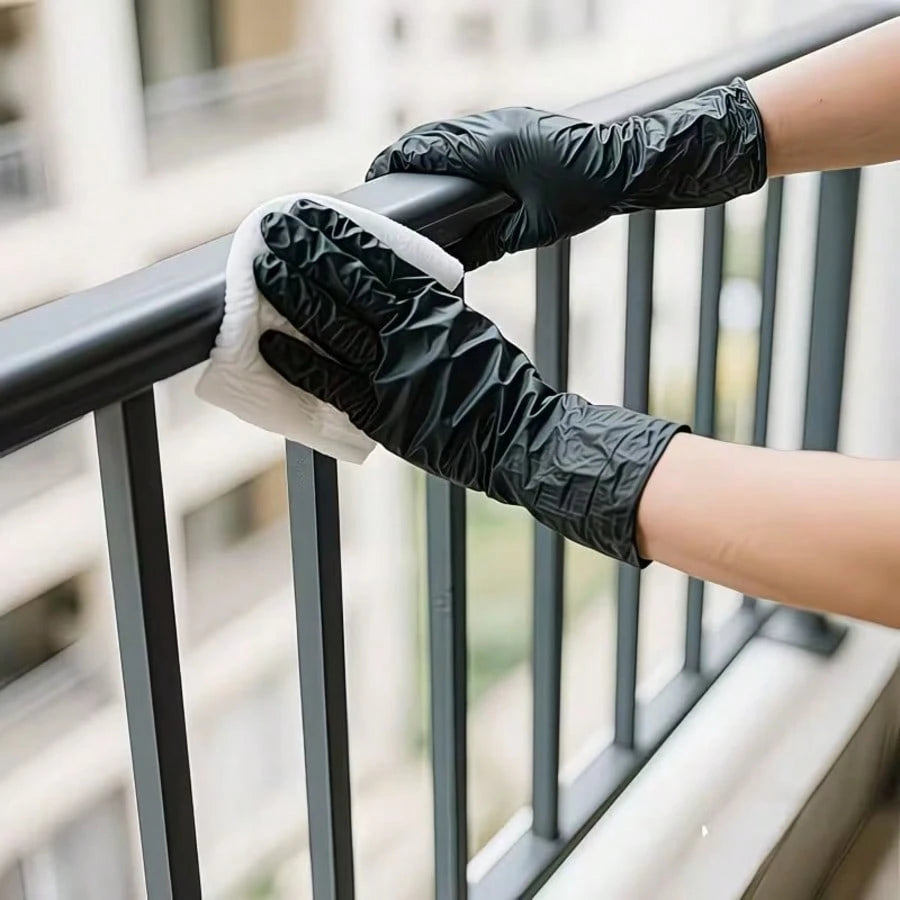 2/50/100pcs Black Composite Nitrile Gloves- Disposable Gloves, Suitable For Kitchen, Dishwashing And Home Cleaning, Reversible, Latex-Free Formula, Suitable For Indoor And Outdoor Use, Kitchen Cleani
