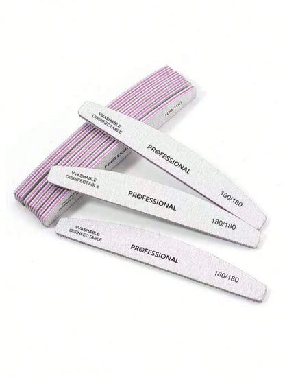 2/5pcs Double-Sided Nail Files, Washable, Reusable, Suitable For Natural Nails And Acrylic Nails, Manicure Tools For Home And Nail Salon Use. Nail Supplies, Nail Tools, Nail Art Tools, Back To School