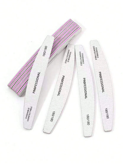 2/5pcs Double-Sided Nail Files, Washable, Reusable, Suitable For Natural Nails And Acrylic Nails, Manicure Tools For Home And Nail Salon Use. Nail Supplies, Nail Tools, Nail Art Tools, Back To School