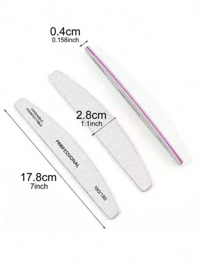 2/5pcs Double-Sided Nail Files, Washable, Reusable, Suitable For Natural Nails And Acrylic Nails, Manicure Tools For Home And Nail Salon Use. Nail Supplies, Nail Tools, Nail Art Tools, Back To School