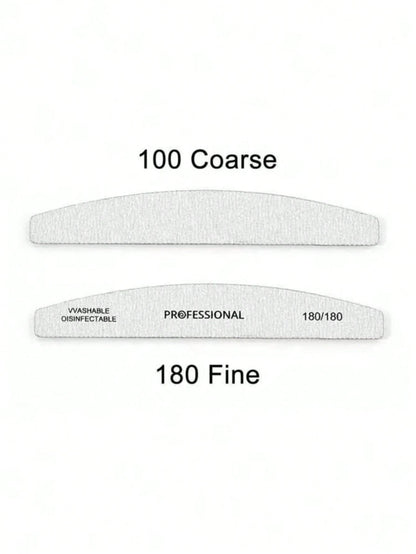 2/5pcs Double-Sided Nail Files, Washable, Reusable, Suitable For Natural Nails And Acrylic Nails, Manicure Tools For Home And Nail Salon Use. Nail Supplies, Nail Tools, Nail Art Tools, Back To School