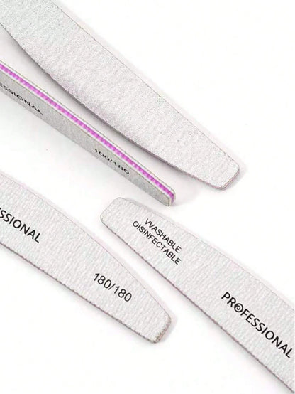 2/5pcs Double-Sided Nail Files, Washable, Reusable, Suitable For Natural Nails And Acrylic Nails, Manicure Tools For Home And Nail Salon Use. Nail Supplies, Nail Tools, Nail Art Tools, Back To School