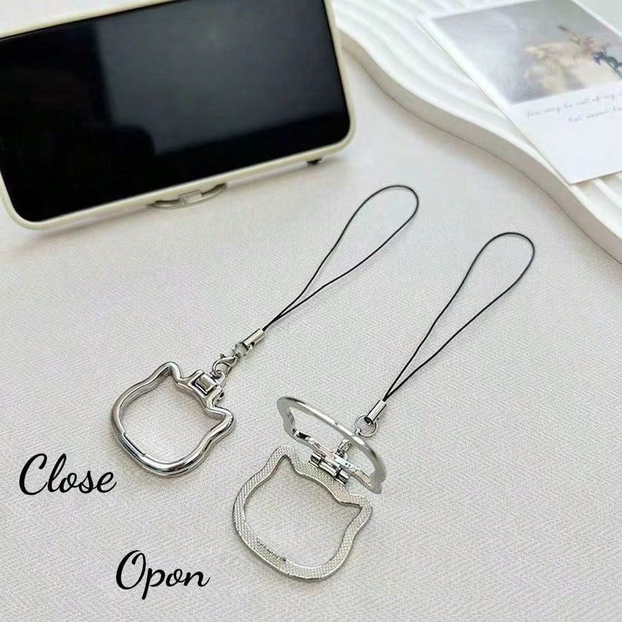 2-In-1 Multifunctional Phone Lanyard Holder, Portable Slouchy Bracket, Metal Folding Ring Pendant Phone/Tablet Stand, Suitable As Birthday/Holiday Gift For Mother, Family And Friends