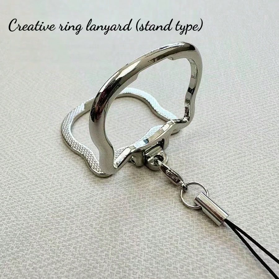 2-In-1 Multifunctional Phone Lanyard Holder, Portable Slouchy Bracket, Metal Folding Ring Pendant Phone/Tablet Stand, Suitable As Birthday/Holiday Gift For Mother, Family And Friends