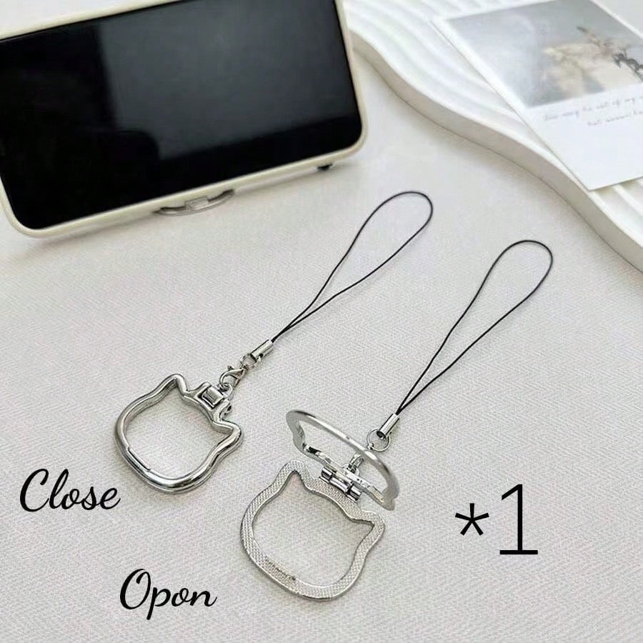 2-In-1 Multifunctional Phone Lanyard Holder, Portable Slouchy Bracket, Metal Folding Ring Pendant Phone/Tablet Stand, Suitable As Birthday/Holiday Gift For Mother, Family And Friends