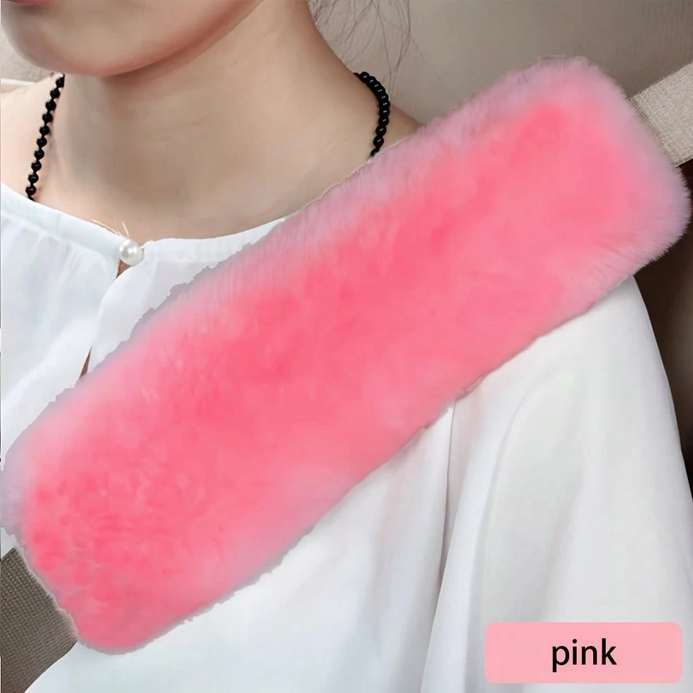 2 Packs Plush Seat Belt Covers Warm Shoulder Belt Covers Faux Fur Car Supplies Plush Seat Belt Covers For Backpacks For Men And Women