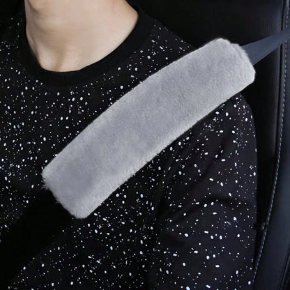 2 Packs Plush Seat Belt Covers Warm Shoulder Belt Covers Faux Fur Car Supplies Plush Seat Belt Covers For Backpacks For Men And Women