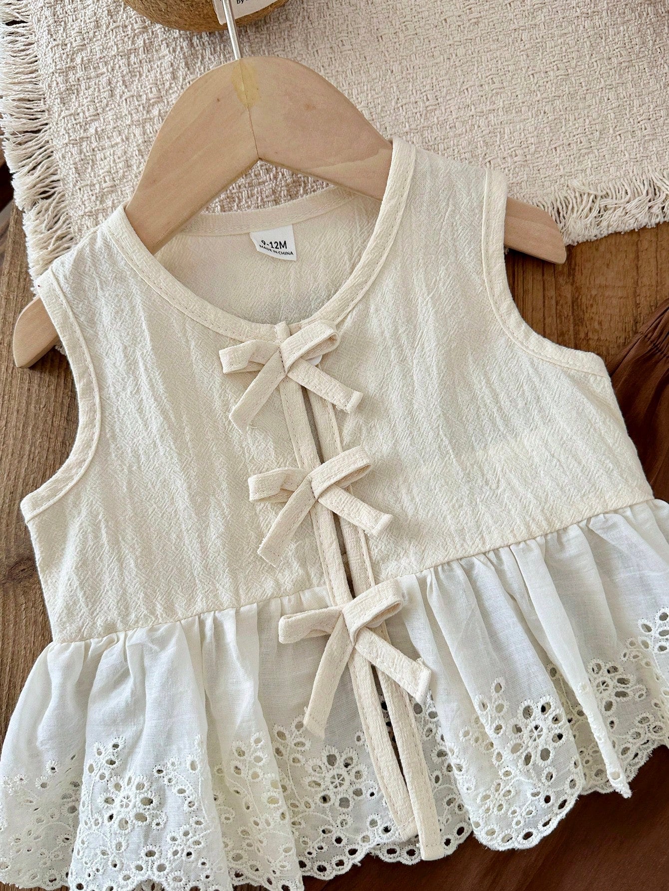 2 Pcs Baby Girl Toddler/New Born 0-3 Years Spring/Summer Casual Sweet Daily Vacation Striped Woven Sleeveless Tank Top Shirt Wide Leg Pants 2-Piece Set, Baby Girl 0-3 Years Summer&Autumn Casual