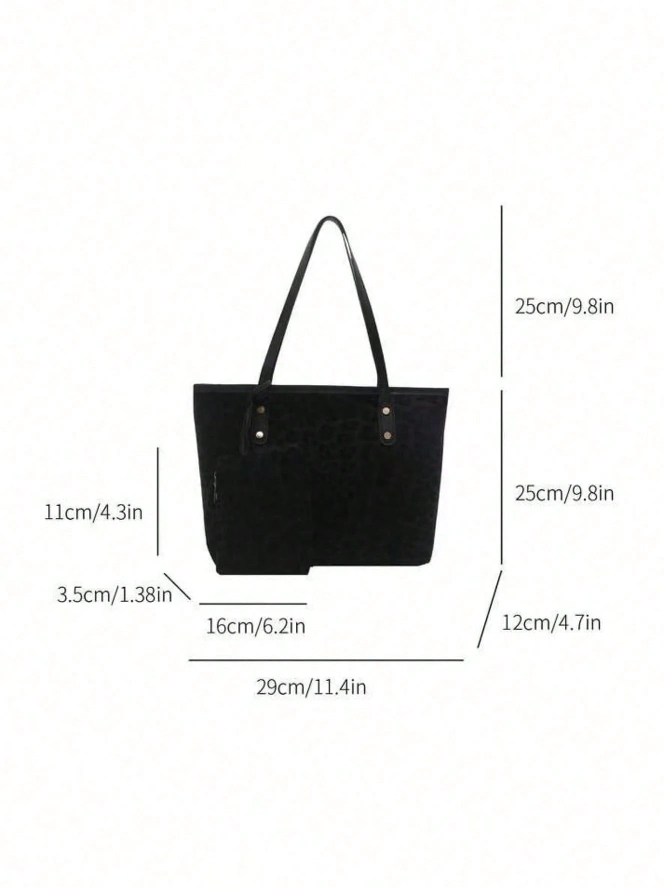 2 Pcs Women's Large Capacity Leopard Print Handbags, Fashionable Retro PU Shoulder Bags, Suitable For Female College Students, Beginners And Office Ladies, Can Be Used For Office, University, Work, Bu