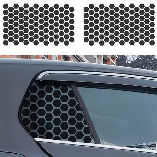 2 Pieces Set Of GM Window Film Decoration, Self-Adhesive Hexagonal Honeycomb Vinyl Stickers, Truck Side Window Honeycomb Stickers, Waterproof, Sunproof, Scratch-Resistant, Durable Stickers, Classic Pa