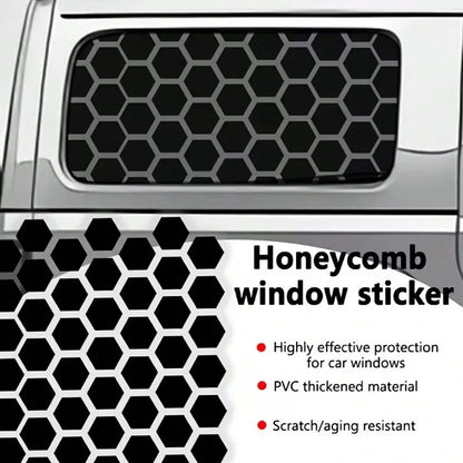 2 Pieces Set Of GM Window Film Decoration, Self-Adhesive Hexagonal Honeycomb Vinyl Stickers, Truck Side Window Honeycomb Stickers, Waterproof, Sunproof, Scratch-Resistant, Durable Stickers, Classic Pa