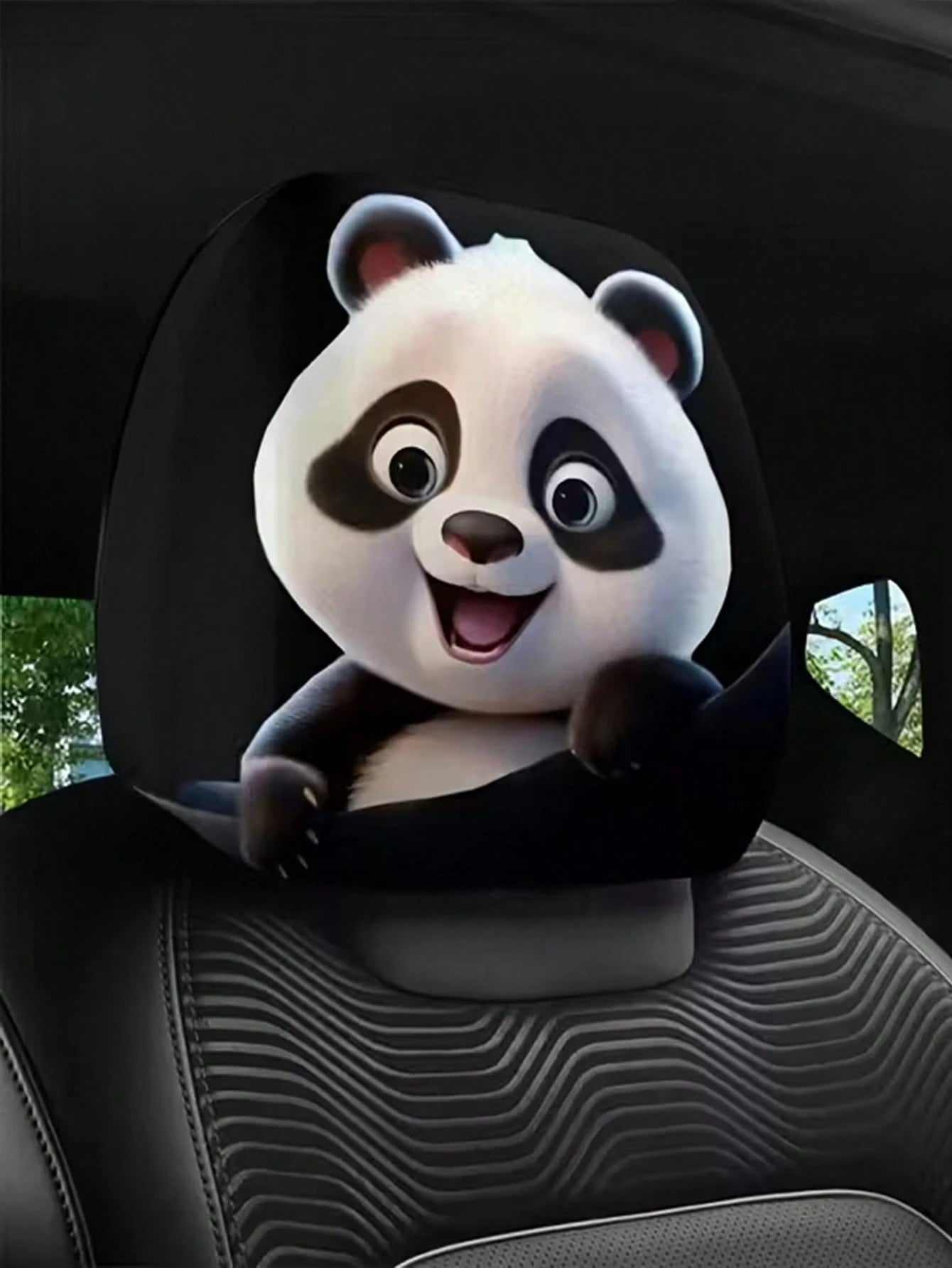 2 Sets Of Cute Baby Panda Printed Car Headrest Covers, Universal Stylish Seat Protectors, Suitable For Long-Distance Travel, Business Trips, Date Nights And Car Decoration, Enhancing The Driving Exper
