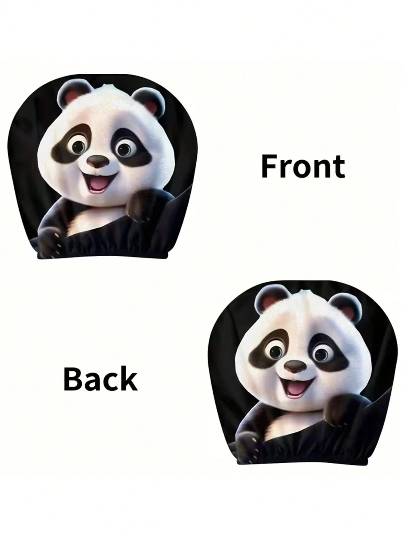 2 Sets Of Cute Baby Panda Printed Car Headrest Covers, Universal Stylish Seat Protectors, Suitable For Long-Distance Travel, Business Trips, Date Nights And Car Decoration, Enhancing The Driving Exper