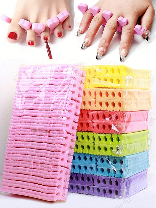20/50/100pcs Sponge Toe Separators Pedicure Set For Nail Polish- Premium Nail Art Painting And Polishing Tool Kit, 5 Funy Color,Nail Supplies,Nail Tools,Nail Art Tools,Back To School,Nails,Nail Tools