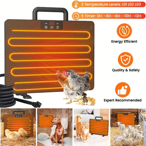200W C-Hicken Coop Heater S-Afe Radiant Spae Heat Energy Chick Pet Cat Dog Warmer