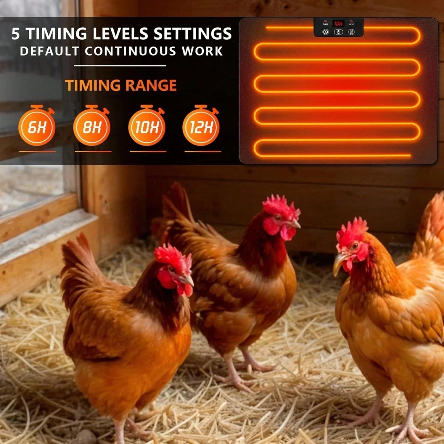 200W C-Hicken Coop Heater S-Afe Radiant Spae Heat Energy Chick Pet Cat Dog Warmer