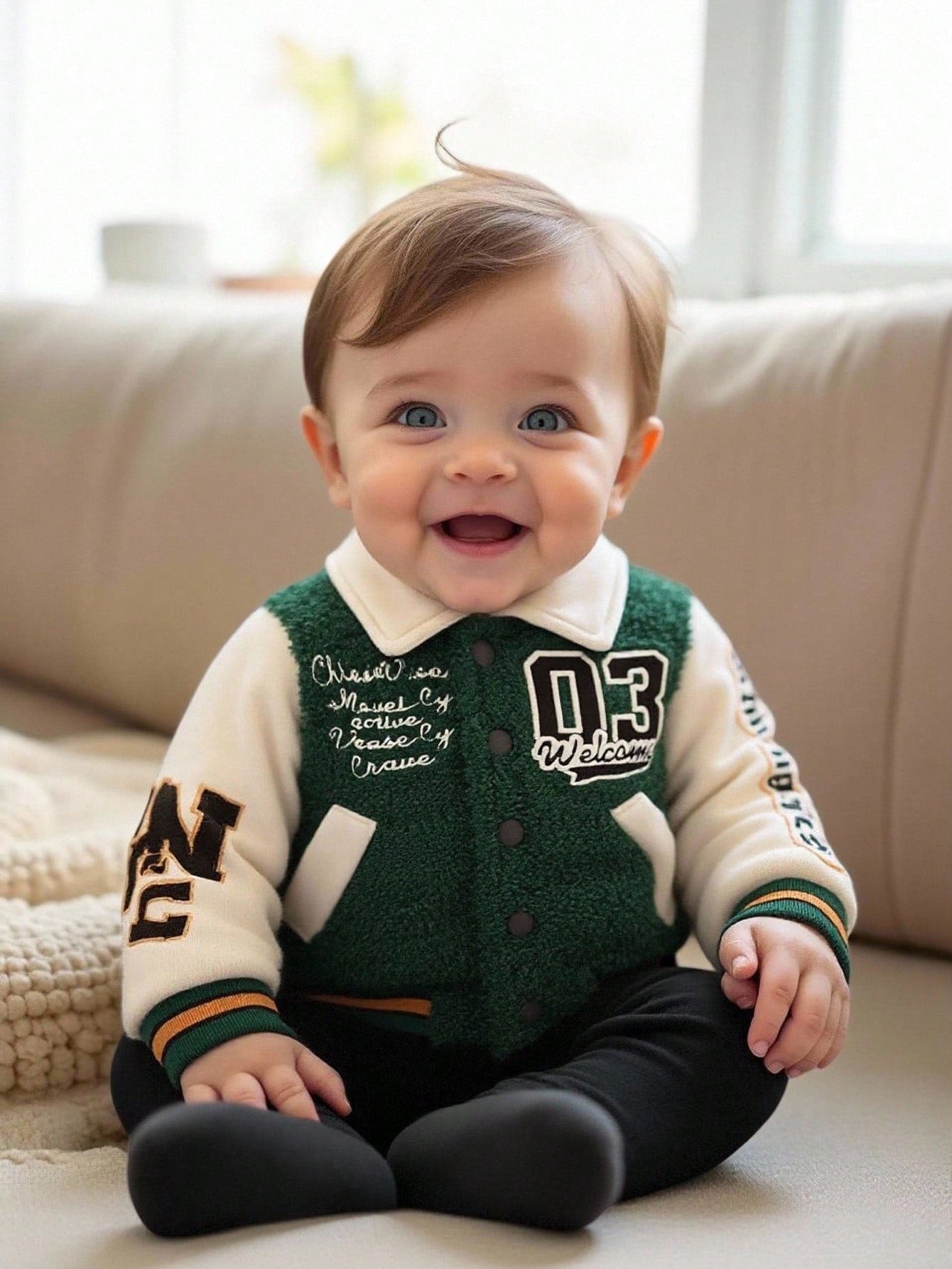 2024 New Autumn/Winter Fashion Street Style Lapel Jacket For Baby Boys Fall
