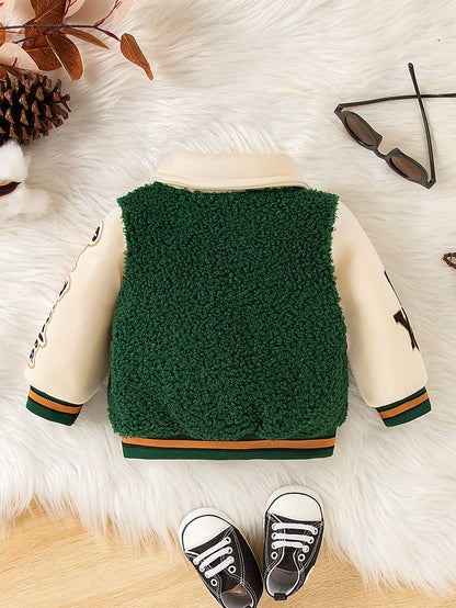 2024 New Autumn/Winter Fashion Street Style Lapel Jacket For Baby Boys Fall