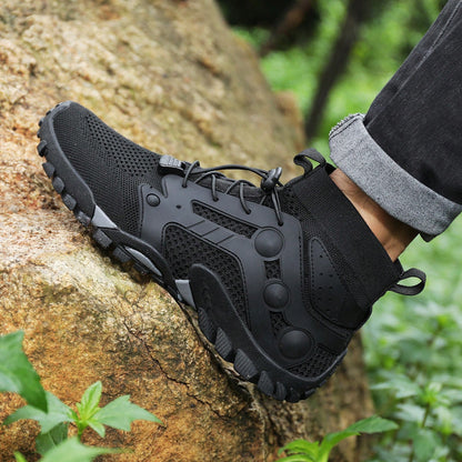 2025 New Waterproof Hiking Boots For Men, Plus Size Outdoor Trekking Shoes, High-Top Rubber Climbing Mountain Sneakers For Autumn/Winter