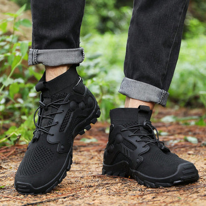 2025 New Waterproof Hiking Boots For Men, Plus Size Outdoor Trekking Shoes, High-Top Rubber Climbing Mountain Sneakers For Autumn/Winter