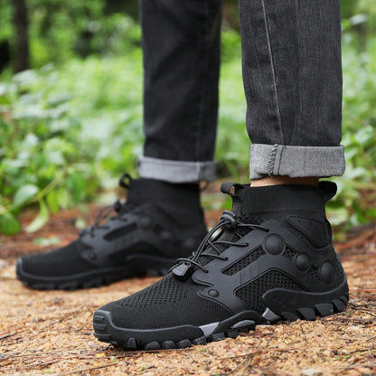 2025 New Waterproof Hiking Boots For Men, Plus Size Outdoor Trekking Shoes, High-Top Rubber Climbing Mountain Sneakers For Autumn/Winter