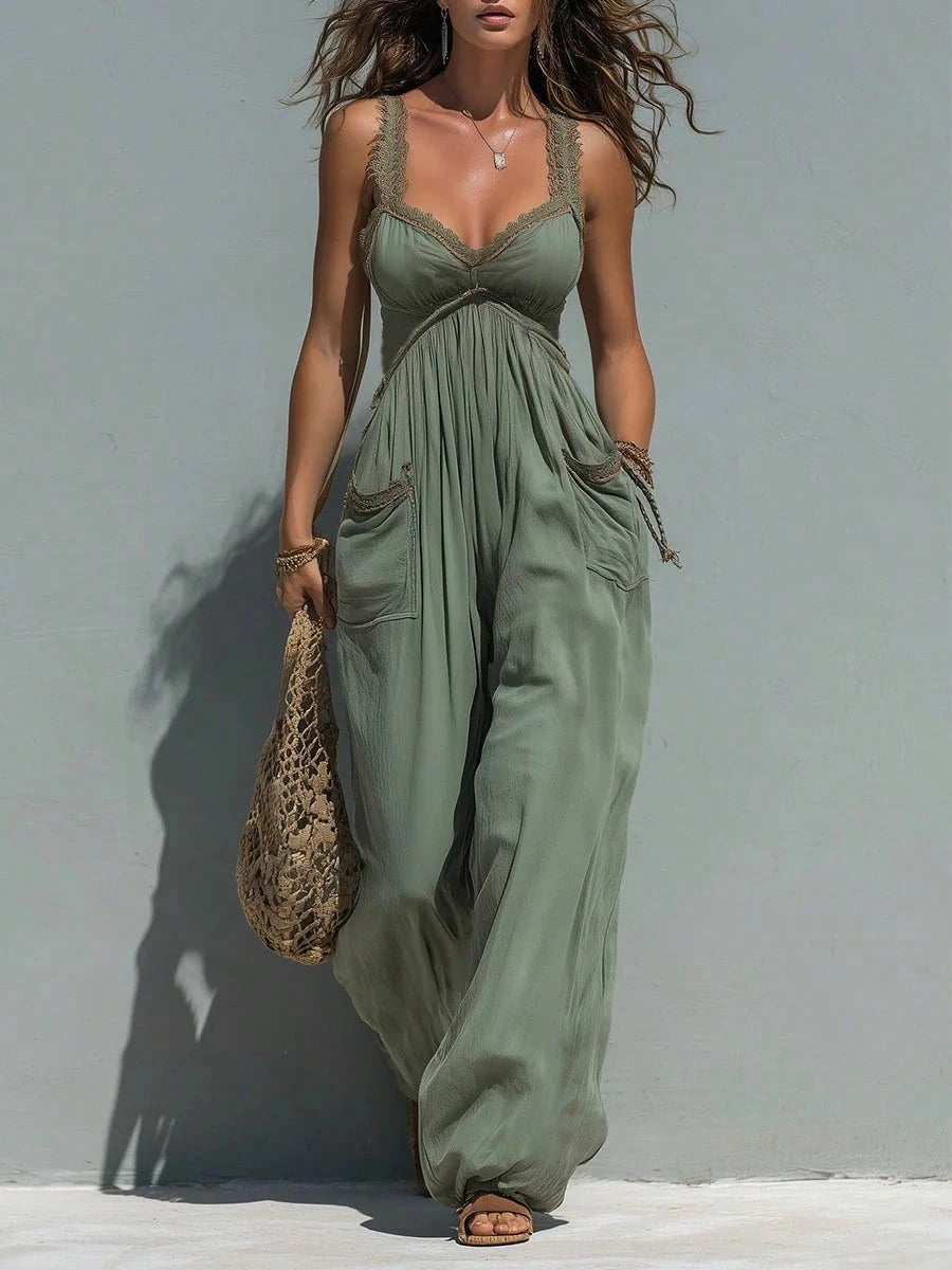 2026 European And American Women's Clothing, Solid Color Strapless Sleeveless Sexy Long Dress, Resort Style Jumpsuit