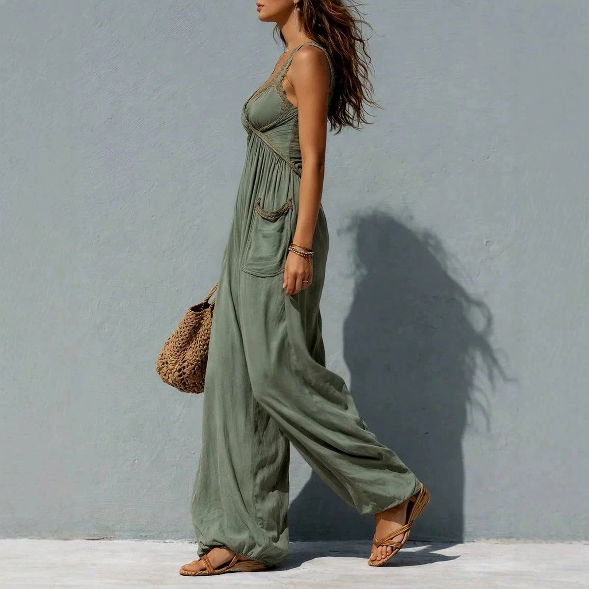 2026 European And American Women's Clothing, Solid Color Strapless Sleeveless Sexy Long Dress, Resort Style Jumpsuit