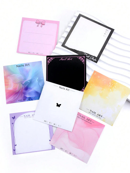 20Pcs 7.5x7.5cm Nails Cardboard Handmade Nails Packing Cards Nail Art Display Card Manicure Package Card Nail Salon Accessories Tools