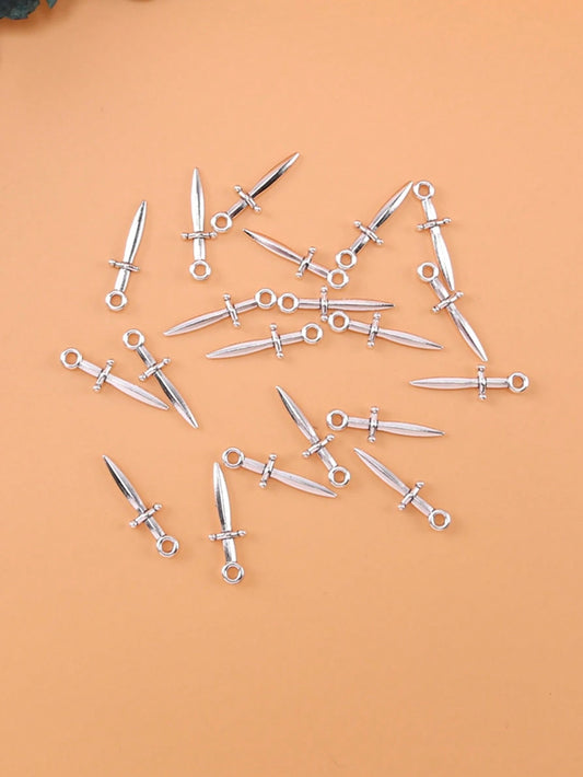 20pcs/set Creative Zinc Alloy Dagger DIY Pendant For Women For DIY Jewelry Making