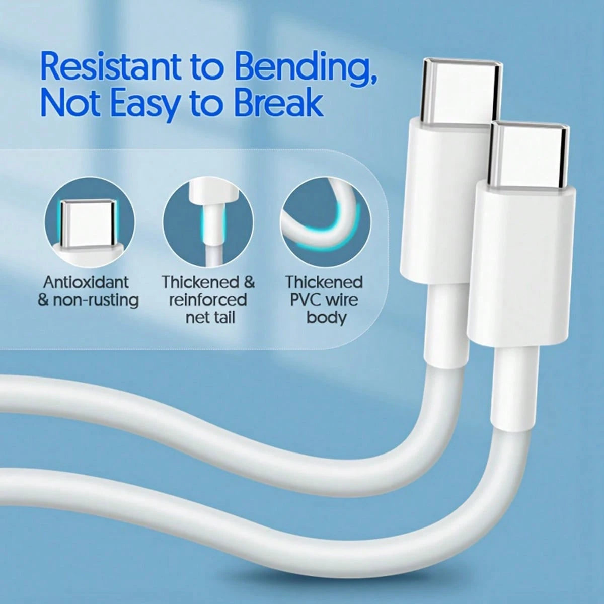 20W Fast Charging Set: USB C Wall Charger + 3.3Ft/100cm USB C To Type C Cable, Compatible With IPhone 17 Pro Max/17 Pro/17/16/15 Pro Max/15 Pro/15 Plus/15, Type-C Devices